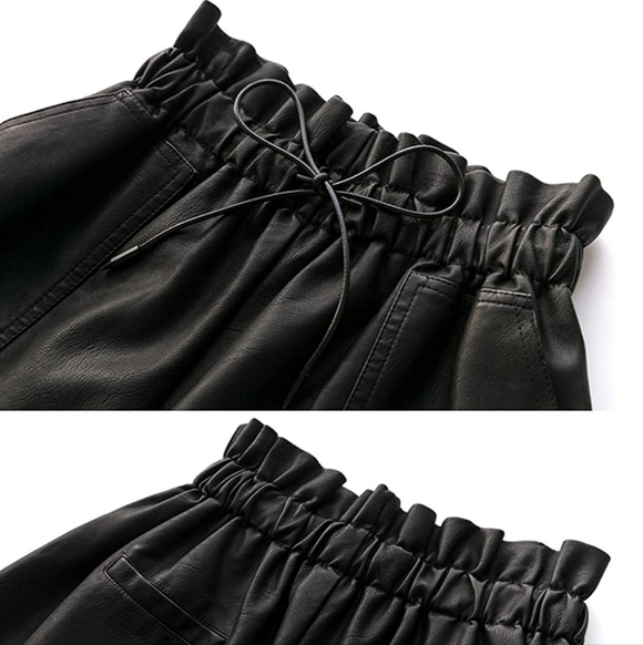 MD Faux Leather Black High-Waisted Shorts - Picture 3 of 7